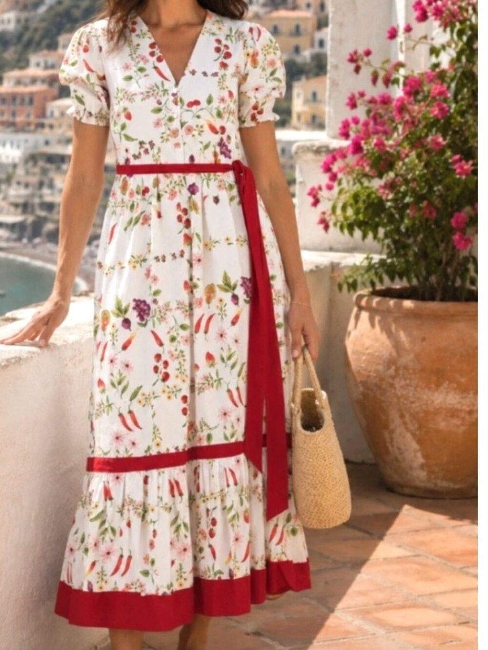 Celina Moon Anthropologie Botanical Print Cotton Dress Cottagecore